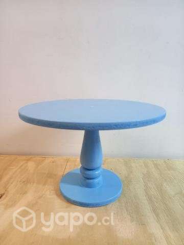 Base de torta en madera color celeste candy bar - Imagen 2