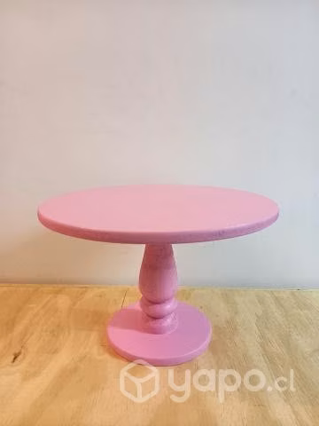 Base de torta en madera color rosado candy bar