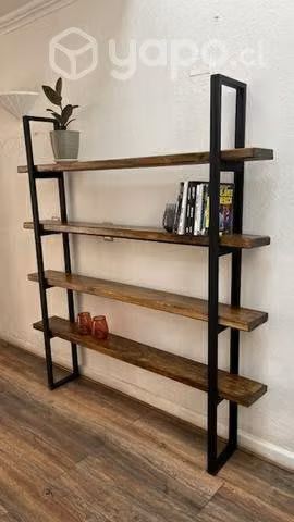 Estante fierro y madera