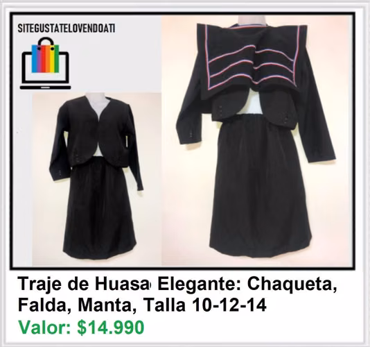 Traje Huasa Elegante 3 Piezas