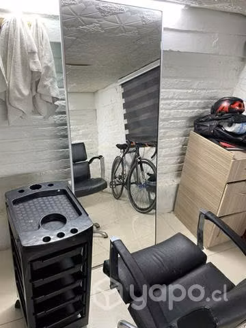 Silla de peluquería carrito y espejo