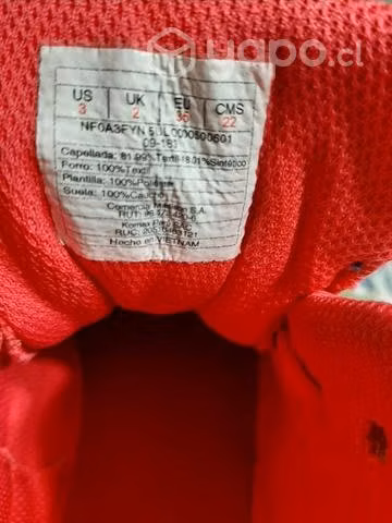 Zapatillas north face niña n°36 excelente estado