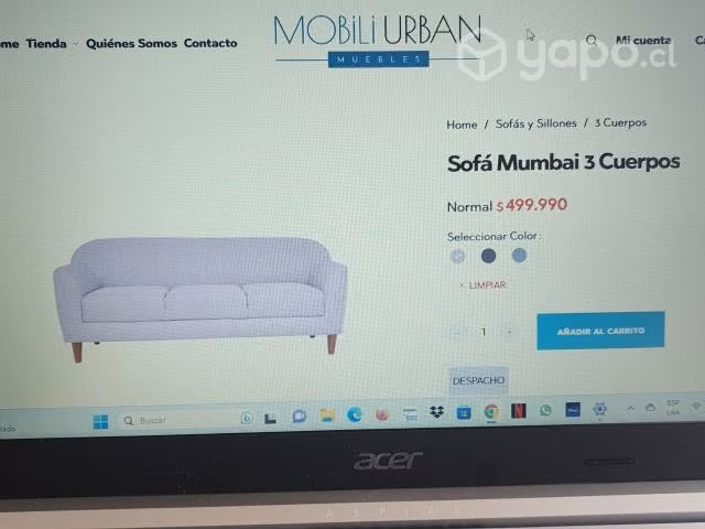 Sofa 3 cuerpos beige