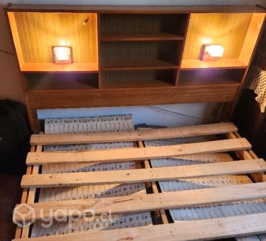 Cama con luz con dimmer sin colchon