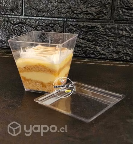 Vasos Con Tapa 240ml De Acrílico Postre al Mayor