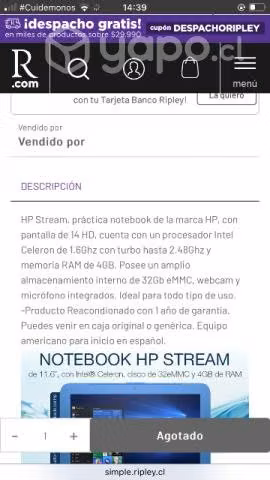 Notebook HP stream