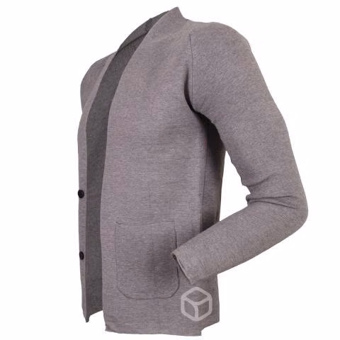 Chaleco L Exclusivo Abierto Manga Larga Gris