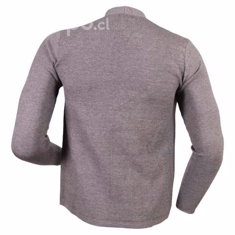 Chaleco L Exclusivo Abierto Manga Larga Gris