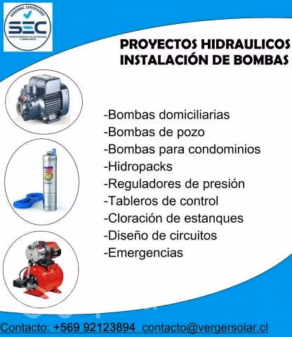 Instalación y mantención a bombas