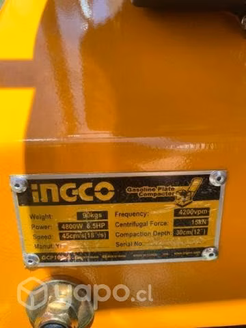 Compactadora ingco motor 6.5hp a gasolina 90kgs - Imagen 5