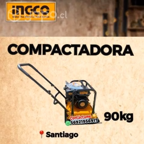 Compactadora ingco motor 6.5hp a gasolina 90kgs
