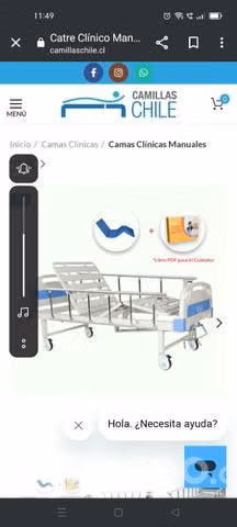 Catre clínico y silla d ruedas