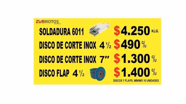 Disco de corte, flap, soldadura