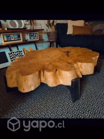 Mesa centro cipres rústica / Patas de fierro