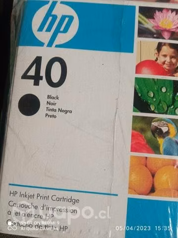 Tintas hp 40 black original de alta