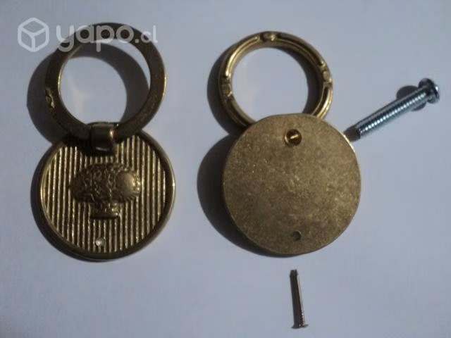 Par Tiradores Redondos De Bronce Macizo - Imagen 3