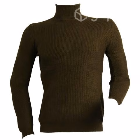 Sweater Verde Elasticado Cuello Alto Beatle L