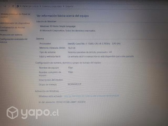 Note hp 16 ram procesador i7-7500u - Imagen 4
