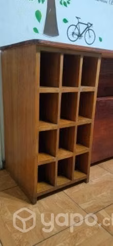 Mueble madera natural divisorio cava licorera