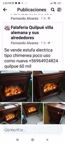Estufa electrica tipo chimenea - Imagen 2
