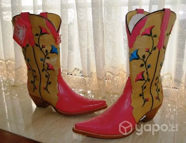 Botas De Mujer: Vaqueras-Artesanales-Cuero (RUDEL)