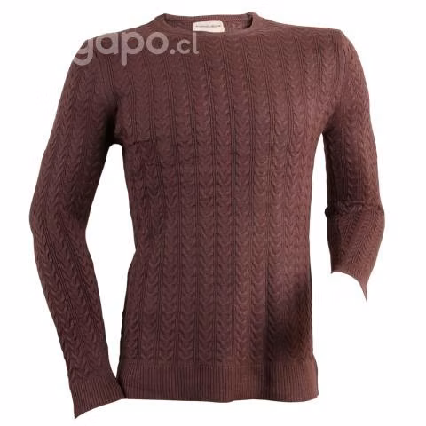 Sweater Morado Cuello Polo Elasticado Talla L