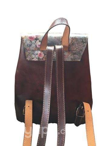Mochila de cuero floreada - Imagen 2