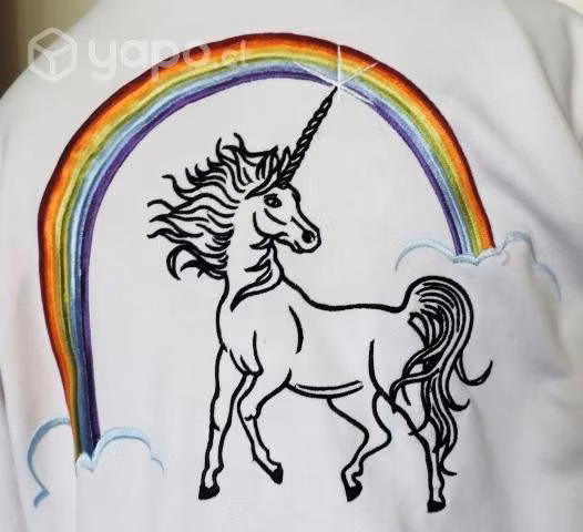 Chaqueta Blanca Bomber Diseño Unicornio