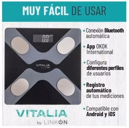 Balanza Pesa Digital Inteligente Vitalia Bluetooth - Imagen 2
