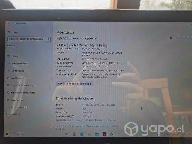 Notebook HP Pavilion x360