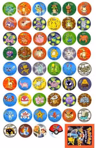 30 piezas tazos pokemon