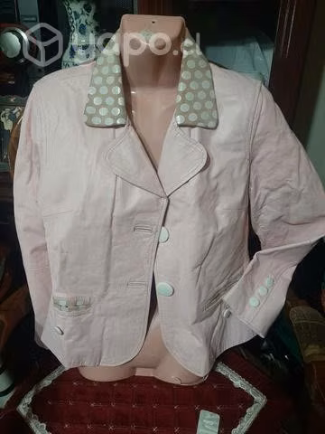 Chaqueta de cuero palo rosa - Imagen 2