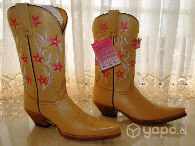Botas De Mujer: Vaqueras-Artesanales-Cuero (RUDEL)