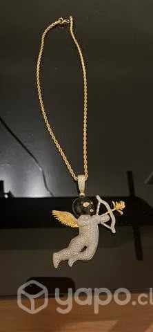Colgante con diamantes labs y retoques de oro