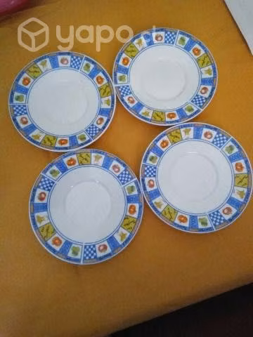 Juego de 4 platos de té ingleses