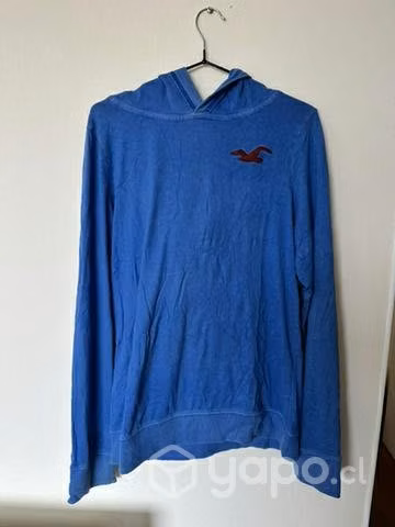 Poleron con capucha Hollister Azul