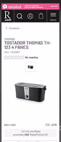 Tostador thomas 4 panes 7 niveles nuevo