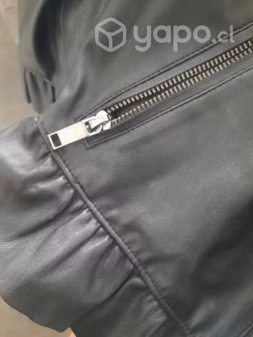 Chaqueta biker negra ecocuero - Imagen 5