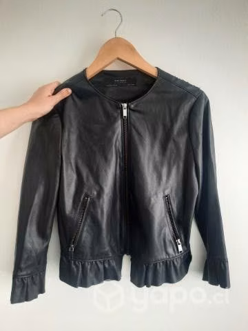 Chaqueta biker negra ecocuero
