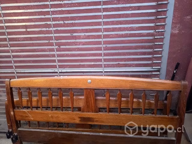 Cama 2 plazas + somier metálico y colchón