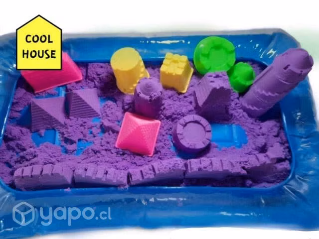 Arena mágica de color 1 kilo mas 5 moldes grandes
