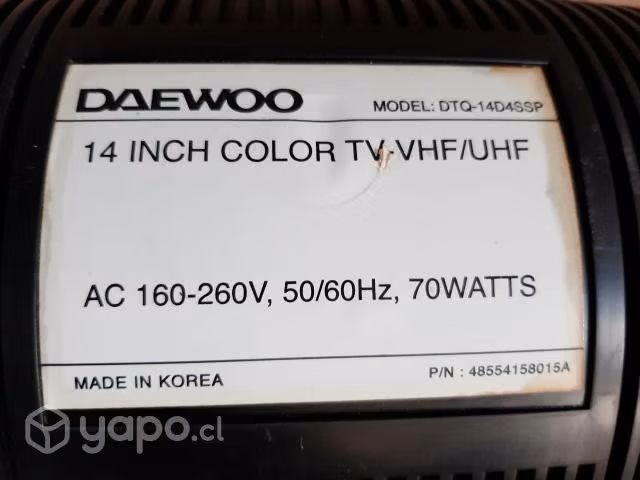 Televisor daewoo 14 " - Imagen 3