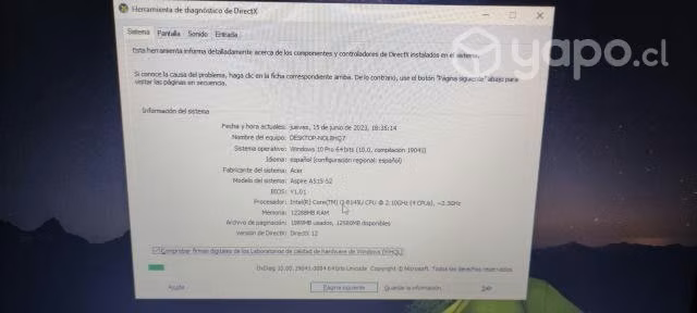Notebook Acer 12gb ram 256gb SSD 500gb hdd - Imagen 6