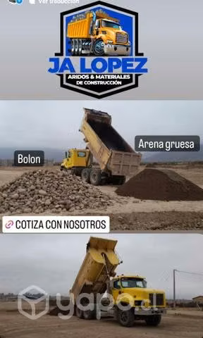 Aridos j a lopez con entregas a domicilio u obra