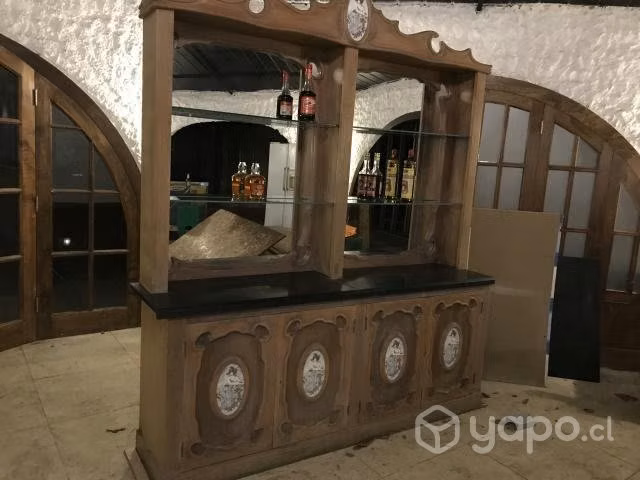 Exquisito Mueble Tras Bar Antiguo