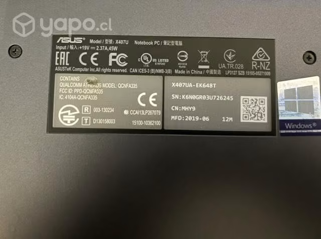 Notebook Asus X407UA excelente estado - Imagen 2