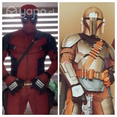Disfraces cosplay deadpool y mandalorian