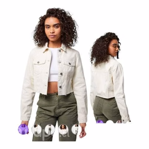 Chaqueta Jeans talla S color beige