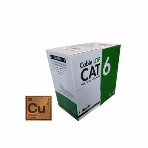 Cable utp cat6 305 mts, 24 awg, 100% cobre. gris