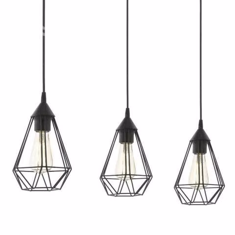 Lámpara Colgante Acero Negro E27 3X60W EGLO